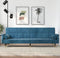 vidaXL - Slaapbank - met - kussens - fluweel - blauw