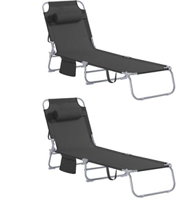 SoBuy OGS35-SCHX2 - Tuinstoel - Zwarte Schommelstoel met Textiel - 195x63x58cm