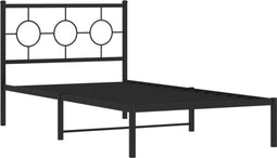 vidaXL - Bedframe - met - hoofdbord - metaal - zwart - 100x200 - cm
