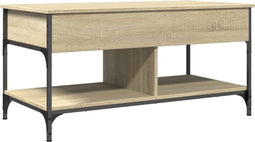 vidaXL - Salontafel - 100x50x50 - cm - bewerkt - hout - en - metaal - sonoma - eiken