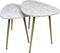 HSM Collection Salontafel Marseille Wit/Goud Marmer/Metaal Set van 2
