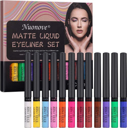 Matte vloeibare eyeliner - 12 stuks - waterproof - langhoudend