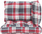 vidaXL - Palletkussens - 3 - st - ruitpatroon - stof - rood