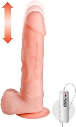 Real Body Stotende Vibrator met Zuignap en Afstandsbediening - beige