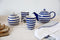 London Pottery Globe Tulip Mokken - Set van 4 - Keramiek 0.28 L Blauw (4 stuks)