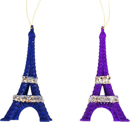 6 inch Eiffel Tower Ornament X 2. V 5x5x10 cm kerstornament