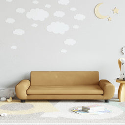 vidaXL Kinderbank 100x54x33 cm fluweel bruin