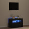 vidaXL - TV-meubel - met - LED-verlichting - Zwart - Eiken - 60x35x40 - cm - Gemaakt - van - Hout