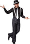 dressforfun - Mannenkostuum gentlemen L - hemd bretels das naaldstrepen zwart/wit - 301612