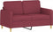 vidaXL - Tweezitsbank - 120 - cm - stof - wijnrood