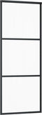 vidaXL - Schuifdeur - met - beslag - 76x205 - cm - aluminium - en - ESG-glas