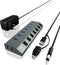 Icy Box IB-HUB1701-C3 - USB Hub - 7x USB 3.2 Gen 1 - Antraciet