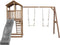 AXI Beach Tower Speeltoestel in Bruin - Speeltoren met Dubbele Schommel, Grijze Glijbaan en Zandbak - FSC hout - Speelhuis op palen voor de tuin