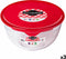 Ronde Lunchtrommel met Deksel Ô Cuisine Prep&store Ocu Rood 1 L 17 x 17 x 9 cm Glas (3 Stuks)
