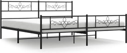vidaXL - Bedframe - met - voetbord - zonder - matras - metaal - zwart - 180x200 - cm