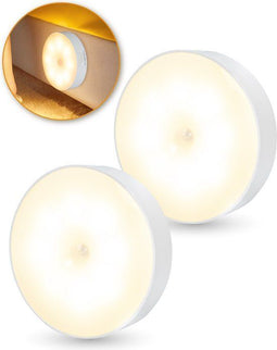 Nuvance Draadloze LED-lamp - Warm Wit Licht - Magnetisch - Dag en Nacht Sensor - USB (2 stuks)