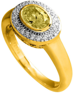 Diamonfire 61.1622.108517.5 - Dames Ring - Gold Plated - Ovale Iconic Yellow Diamonfire Steen