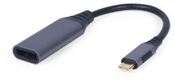 Cablexpert A-USB3C-DPF-01 - Adapter USB C naar DisplayPort - 15cm - Grijs Zwart
