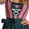 dressforfun Mini-Dirndl Berchtesgaden model 2 XXL - verkleedkleding met vetersluiting en borduursel - rood/wit