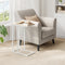Woltu Bijzettafel Side Table - Metaal Frame en MDF Blad - Licht Eiken - 45 x 25 x 63,5 cm
