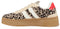 POSH by Poelman LILLY - Dames Sneakers - Panterprint met rood detail - Bruin