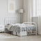 vidaXL - Bedframe - met - hoofd- - en - voeteneinde - metaal - wit - 107x203 - cm