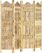 vidaXL - Kamerscherm - 4 - panelen - handgesneden - 160x165 - cm - massief - mangohout