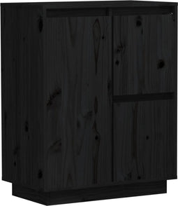 vidaXL - Dressoir - 60x34x75 - cm - massief - grenenhout - zwart