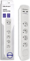 Qoltec Overspanningsbeveiliging | 4 stopcontacten| 2 x USB| 1.8m | Wit.