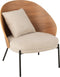 J-Line loungestoel Lone - multiplex/metaal - naturel/beige