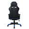 Gamestoel Thomas met voetsteun - bureaustoel racing gaming - ergonomisch - zwart blauw