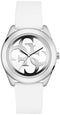 GUESS W0911L1 - Polshorloge - Siliconen band - Wit - 40 mm