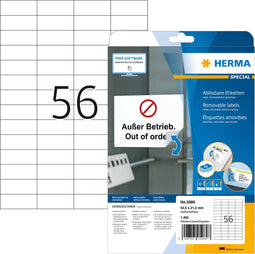 Herma Labels white 52,5x21,2 removable SuperPrint 1400 pcs.