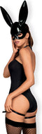 Obsessive Bunny kostuum- Erotische Rollenspel Kleding - Maat S/M - Zwart
