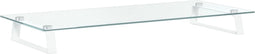 vidaXL - Monitorstandaard - 80x35x8 - cm - gehard - glas - en - metaal - wit