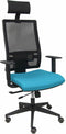 Bureaustoel met hoofdsteun P&C Horna Traslack bali Licht Blauw