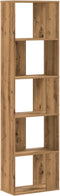 vidaXL - Boekenkast - 5-laags - 45x23,5x162,5 - cm - hout - artisanaal - eikenkleur