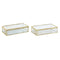 Doos-Juwelenkistje DKD Home Decor Gouden Metaal Kristal 20 x 11 x 5 cm 22 x 12 x 7 cm (2 Stuks)