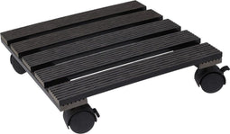 Pro Garden Plantentrolley - donker grijs - hout - 29 x 29 cm - 100 kilo