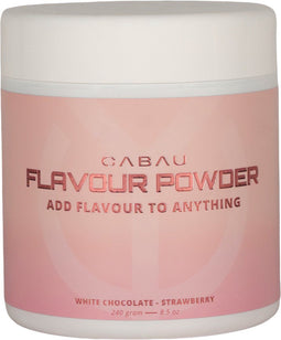 Cabau Flavour Powder - White Choco & Strawberry- 300 gram - Voeg toe aan kwark, yoghurt of iets anders - Bepaal je eigen smaak - Laag in kcal - Met echte stukjes