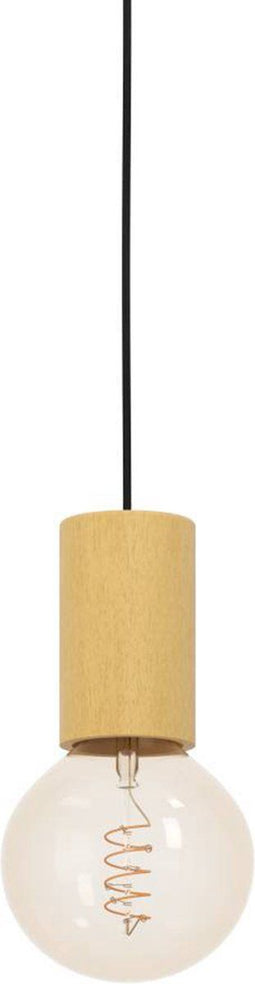 EGLO Pozueta 1 - Hanglamp - E27 - Hoogte verstelbaar tot 110 cm - Zwart/Bruin
