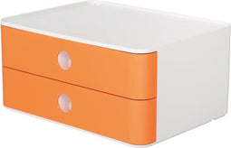 HAN smart-box - ALLISON - 2 lades - stapelbaar - wit/oranje - HA-1120-81