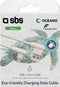 SBS TEOCNMICROW - Micro USB Kabel - 1m - Haakse connector - Eco-vriendelijk - Wit