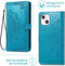 iMoshion Hoesje Geschikt voor iPhone 13 Hoesje Met Pasjeshouder - iMoshion Mandala Bookcase - Turquoise