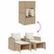 vidaXL - 5-delige - Tuinbankstel - met - kussens - stapelbaar - beige - poly - rattan