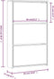 vidaXL - Schoenenkast - met - spiegel - 3-laags - 63x17x102,5 - cm - betongrijs