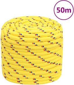 vidaXL - Boottouw - 16 - mm - 50 - m - polypropyleen - geel
