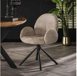 Eetkamerstoel Rosa Boucle - Zandkleur | Meubelplaats (set van 2)