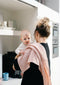 doomoo Lovely - Set van 3 babydoeken - Biologisch katoengaas superzacht absorberend multifunctioneel 70x70 cm - Flower Pink (3 stuks)