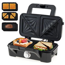 Coast 3-in-1 Tostiapparaat - Sandwichmaker Wafelijzer Grill - 1200W Verwisselbare Platen